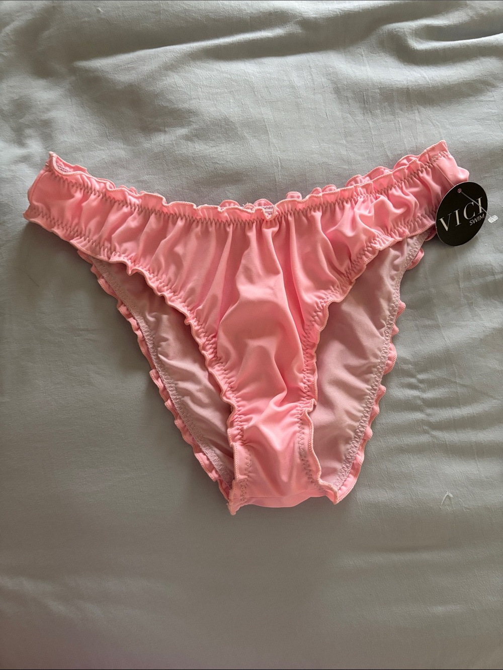 Pink Ruffle Bikini Bottom - M - Picture 3 of 4